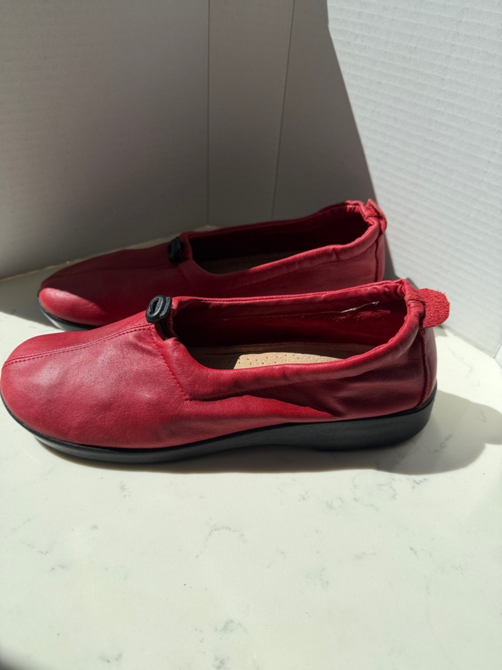 RARE! Arcopedico Red Leather Slip-On Flats EU 42 US 11 Portugal - Picture 2 of 8